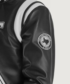 Liberte Texas Black Leather Varsity Jacket