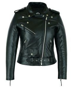 Women’s Classic Motorcycle Leather Jacket