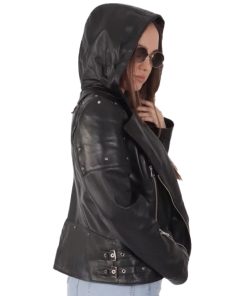Women's Black Biker Leather Jacket