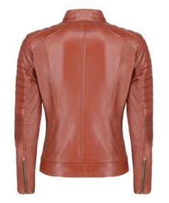 Women’s Brown Biker Leather Jacket