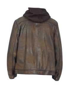 Mens Dark Brown Distressed Jacket