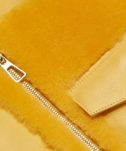 Women’s Orange Shearling Leather Jacket