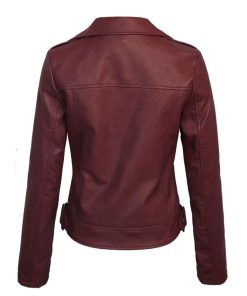 Women's Faux PU Leather Jacket with Hoodie