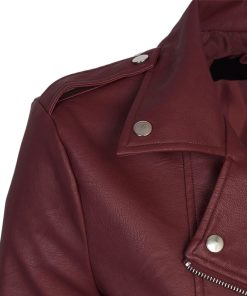 Women's Faux PU Leather Jacket with Hoodie