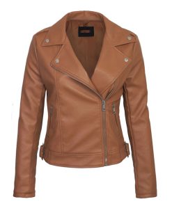 Women's Faux PU Leather Jacket with Hoodie