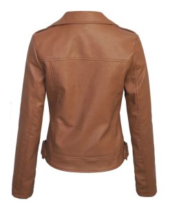 Women's Faux PU Leather Jacket with Hoodie