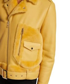 Women’s Orange Shearling Leather Jacket