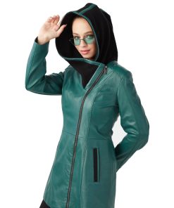 Women’s Real Turquoise Leather Coat