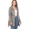 Women’s Real Grey Leather Long Coat