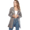 Women’s Real Grey Leather Long Coat