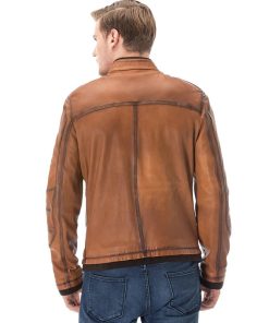 Men’s Real Brown Leather Washed Jacket