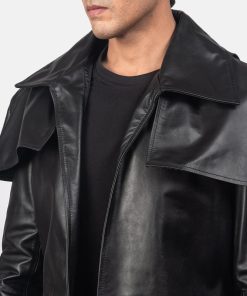 Classic Black Leather Duster