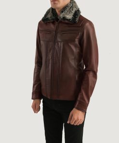 Evan Hart Fur Brown Leather Jacket