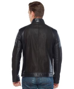 Men’s Real Black Leather Laser Jacket