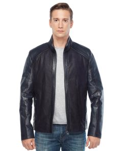 Men’s Real Black Leather Laser Jacket