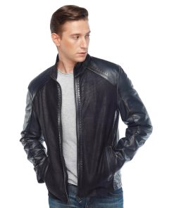 Men’s Real Black Leather Laser Jacket