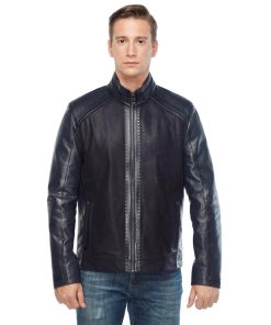 Men’s Real Black Leather Laser Jacket