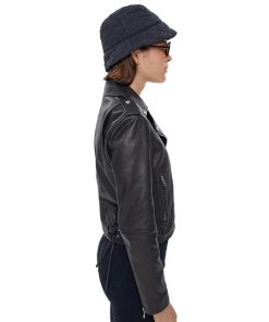 Women’s Real Black Leather Biker Jacket