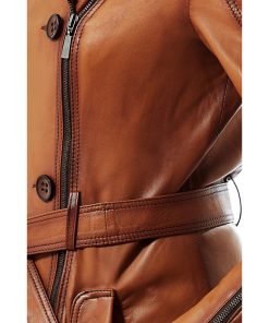 Women’s Real Brown Leather Coat