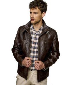 Men’s Real Dark Brown Leather Antique Jacket