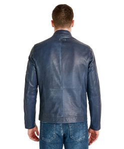 Men’s Real Blue Leather Jacket