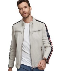 Men’s Real White Leather Jacket