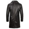 Men's Real Leather Rub Off Dark Brown Car Coat