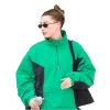 Hailey Bieber Green Half-Zip Anorak Jacket Front