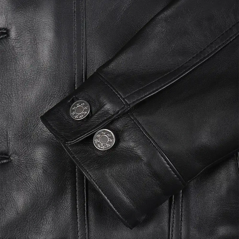 Fernando Black Leather Trucker Jacket - Image 6