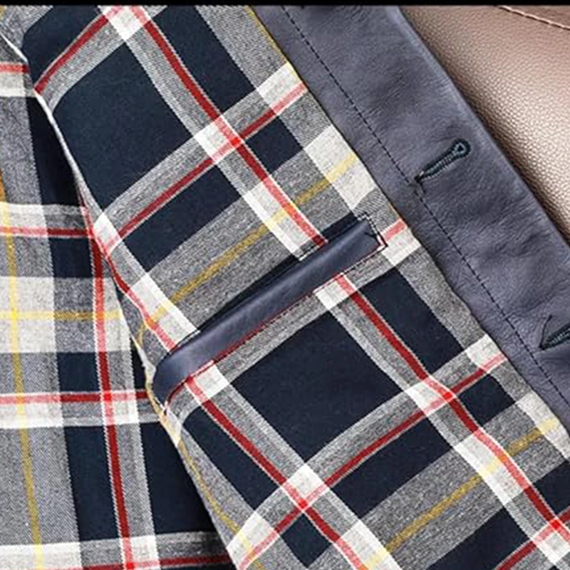 Men Trucker Denim Style Leather Jacket - Image 3