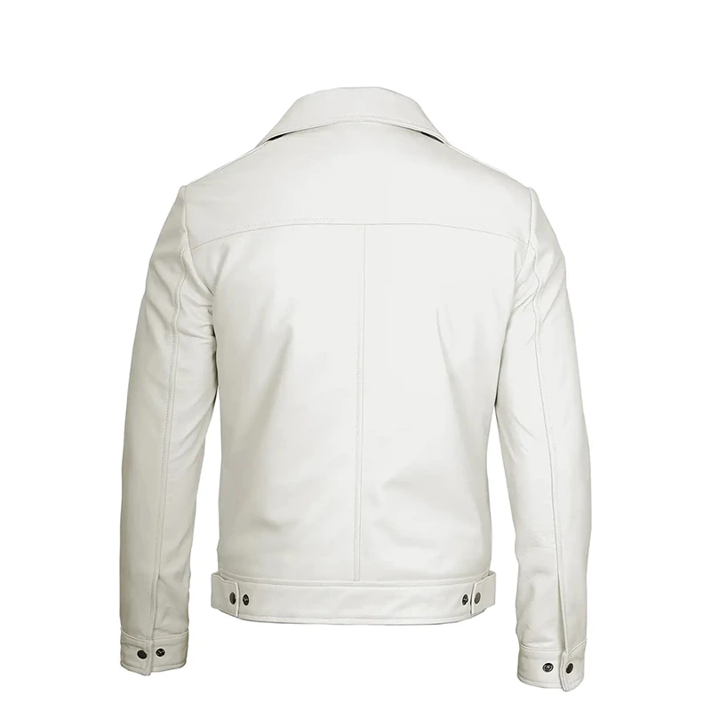 Men's Off-White Real Leather Jacket - Image 4