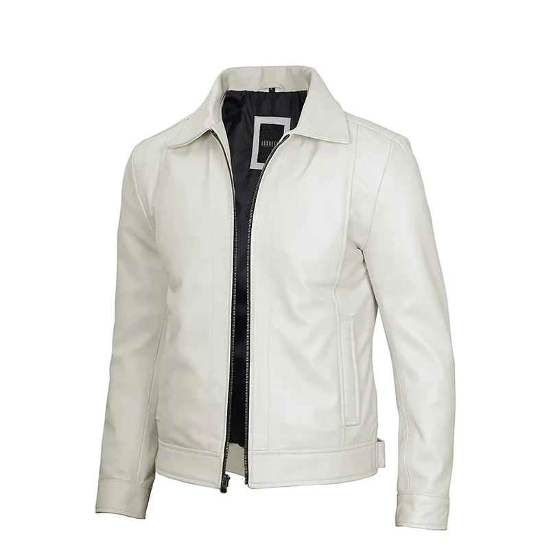 Men's Off-White Real Leather Jacket - Image 3