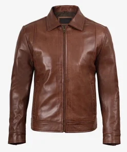 Reeves Men's Harrington Brown Real Leather Jacket