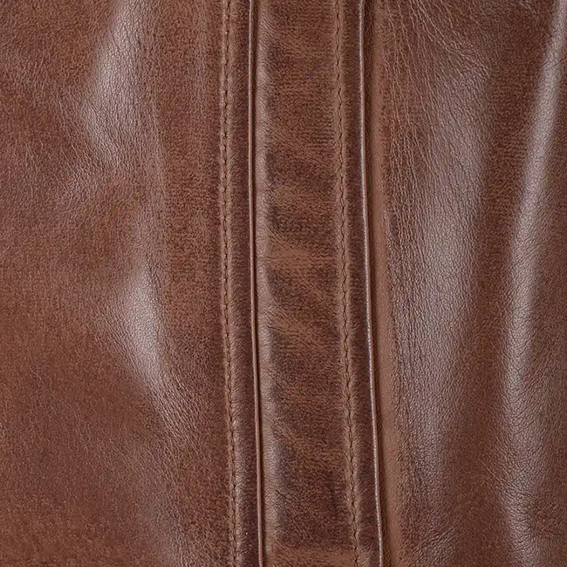 Reeves Men's Harrington Brown Real Leather Jacket - Image 7