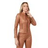 Caramel Women's Genuine Leather Jacket