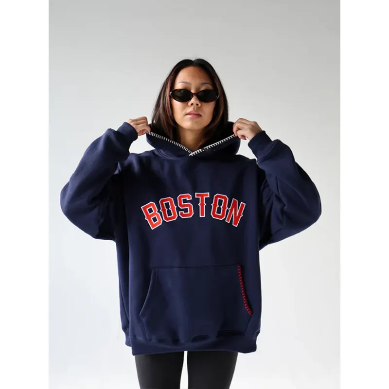 Character wearing 1987 Boston Sweatshirt
