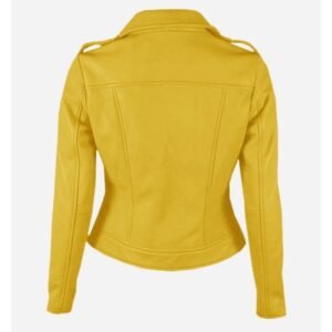 Alternative view of Women Yellow Quilted Stylish Premium Leather Jacket