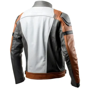 Alternative view of Men’s Sheepskin Cafe Racer Motorcycle Leather Jacket