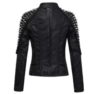 Alternative view of Women's Punk Style Studded Leather Jacket
