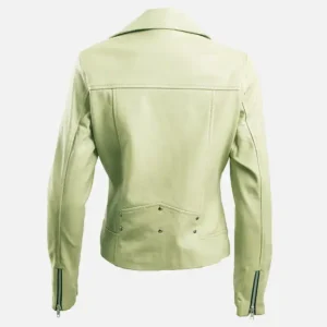 Alternative view of Women's Green Leather Biker Jacket