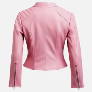 Alternative view of Women's Pink Biker Leather Jacket